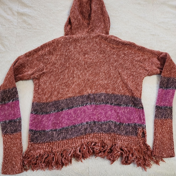 Hollister Knit Fringe Hoodie Sweater xs c - Picture 2 of 9